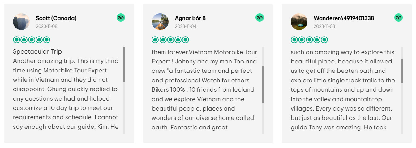 review về tour phượt tại Motorbike Tour Expert