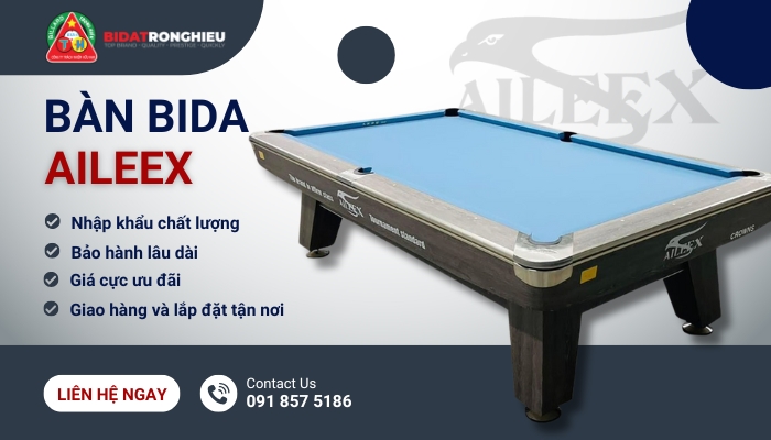 Mua bàn bida Aileex chính hãng tại Bida Trọng Hiếu