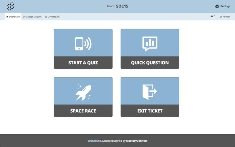 Nền tảng quản lý lớp học Socrative Teacher